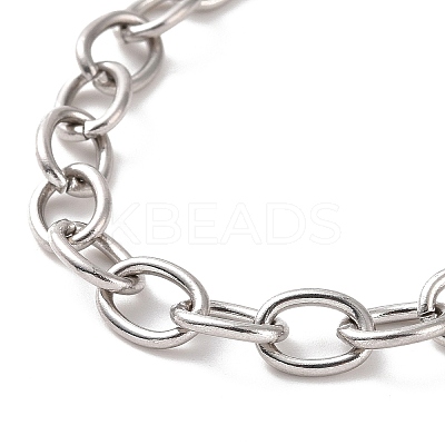 Non-Tarnish 304 Stainless Steel Cable Chain Bracelet for Men Women BJEW-E031-01P-03-1