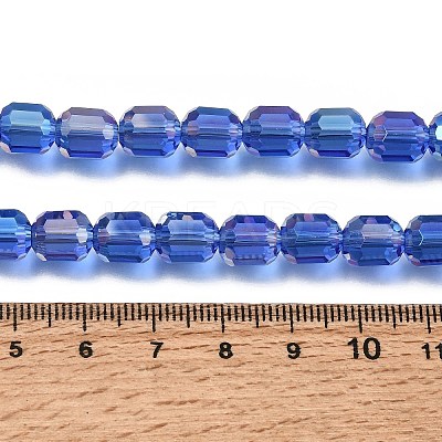 Electroplate Transparent Column Glass Beads Strands EGLA-A043-02-AB09-1