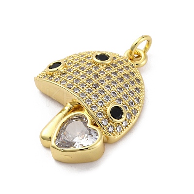 Brass Micro Pave Cubic Zirconia Pendants KK-U066-16G-1