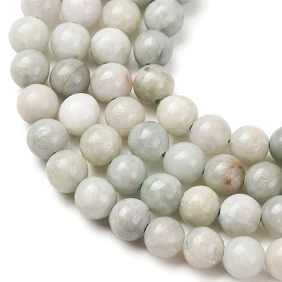 Natural Myanmar Jade/Burmese Jade Beads Strands G-D0001-08-6mm-01-1