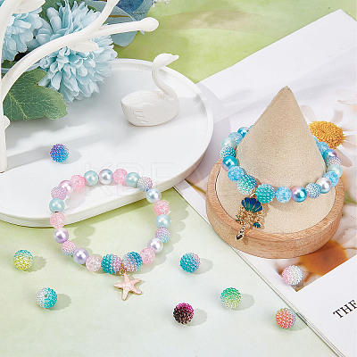 160Pcs 8 Colors Imitation Pearl Acrylic Beads OACR-SC0001-15-1