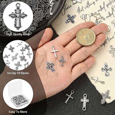 150Pcs 15 Styles Tibetan Style Alloy Pendants TIBEP-CJ0002-22-1