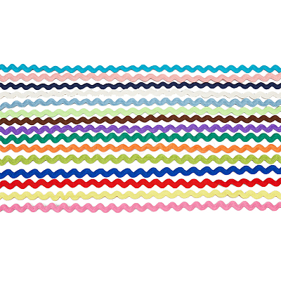 30 Yards 15 Colors Polyester Wavy Fringe Trim Ribbon OCOR-DC0001-08-1