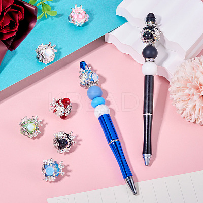 6Pcs 6 Colors Polymer Clay Rhinestone Beads FIND-TA0006-53-1