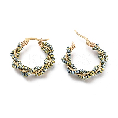 304 Stainless Steel Hoop Earrings EJEW-M196-C01-G-1