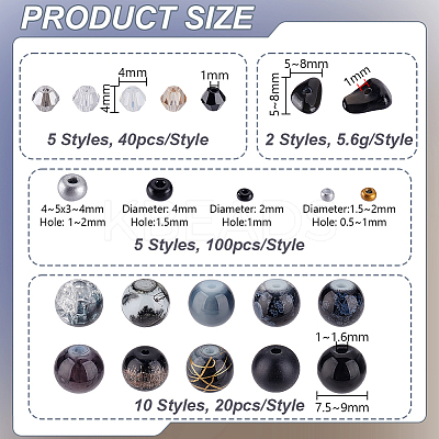Imitate Austrian Crystal Bicone Glass & Mixed Glass Beads Findings Kits GLAA-GA0002-32-1
