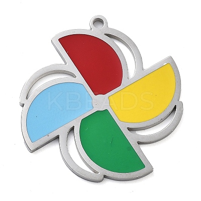 304 Stainless Steel Enamel Pendants LS-STAS-M076-06P-1