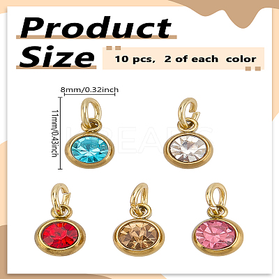 10Pcs 5 Colors 304 Stainless Steel Charms PALLOY-LP00007-1