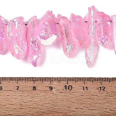 Spray Painted Electroplate Natural Quartz Crystal Points Beads Strands G-Q610-02I-1