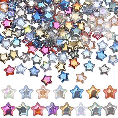 300Pcs 15 Colors Electroplate Transparent Glass Beads GLAA-PA0001-18-1