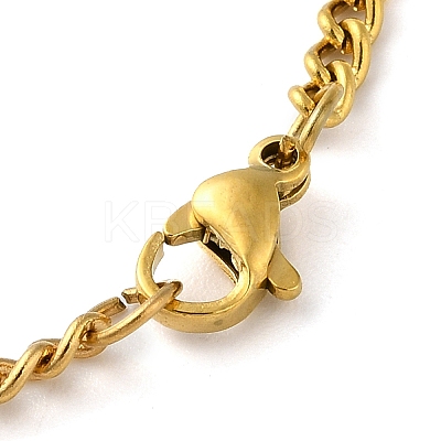 304 Stainlessa Steel Curb Chain Pendant Necklaces NJEW-H034-07G-1