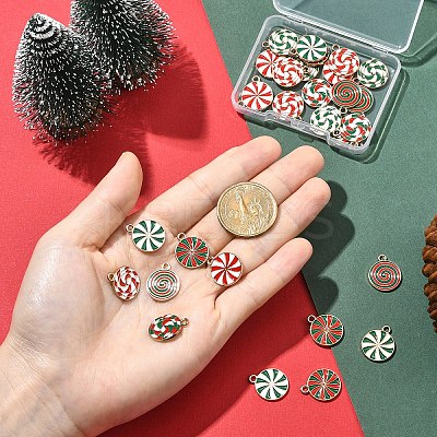 28Pcs 7 Colors Christmas Alloy Enamel Pendants ENAM-YW0008-06-1