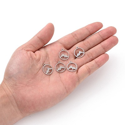 Non-Tarnish 201 Stainless Steel Laser Cut Pendants LS-STAS-S105-T901-1S-1