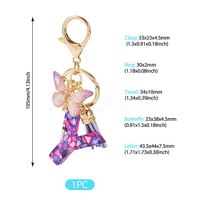 Resin Butterfly Pendant Keychains KEYC-TAC0034-03Y-1