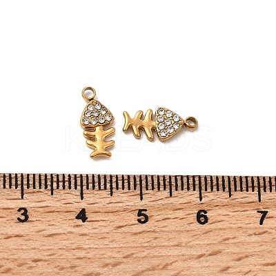 304 Stainless Steel with Rhinestone Pendants STAS-Z157-05G-1