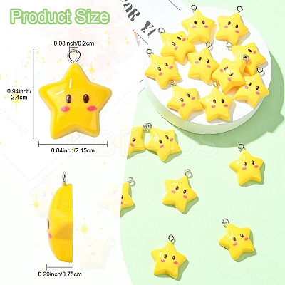20Pcs Opaque Resin Pendants RESI-YW0005-08-1