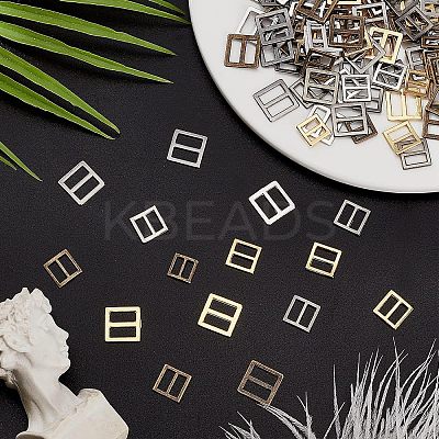 120Pcs 12 Style Alloy Slide Buckles FIND-FG0001-37-1