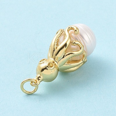 Shell Pearl Pendants KK-C004-10G-1