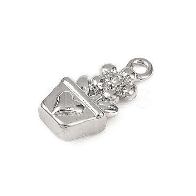 Brass Pave Clear Cubic Zirconia Pendants LS-KK-L238-08P-1