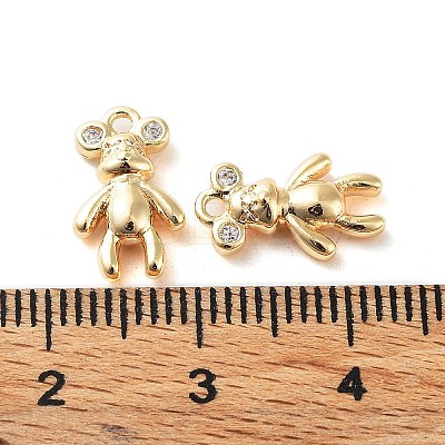 Rack Plating Brass Micro Pave Cubic Zirconia Pendants KK-K333-85G-1