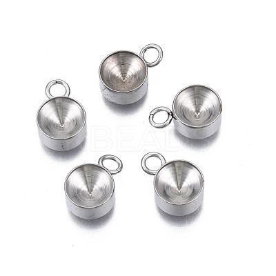 Non-Tarnish 201 Stainless Steel Pendant Rhinestone Settings STAS-S057-44E-P-1