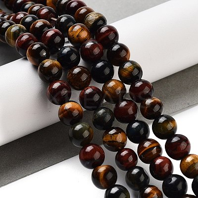 Natural Tiger Eye Beads Strands G-G448-8mm-21AB-1
