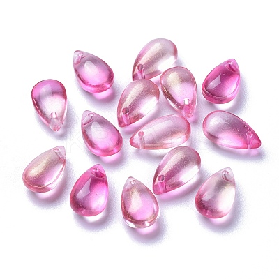 Transparent Glass Charms GLAA-O017-01B-1