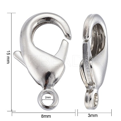 Platinum Brass Lobster Claw Clasps X-KK-903-N-NF-1