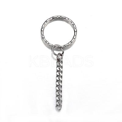 Tarnish Resistant 304 Stainless Steel Split Key Rings STAS-G085-13-1
