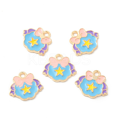 Light Gold Plated Alloy Pendants ENAM-T016-37LG-1
