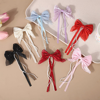 28Pcs 7 Colors Polyester Resin Bowknot Ornament Accessories DIY-SP0004-79-1