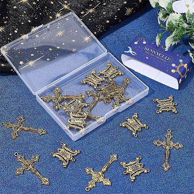 20Pcs 2 Styles Alloy Tibetan Style Pendants & Chandelier Component Links Kits FIND-SC0022-98-1
