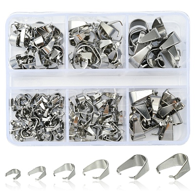 189Pcs 201 Stainless Steel Snap on Bails STAS-FS0001-73-1