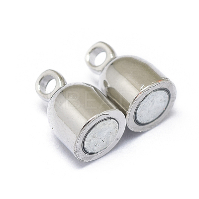 Rack Plating Brass Magnetic Clasps with Loops X-KK-F801-05-P-1