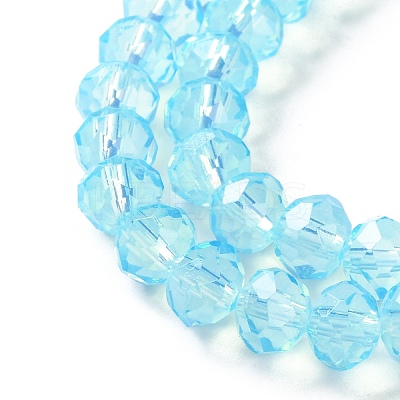Baking Paint Transparent Glass Beads Strands DGLA-A034-J8MM-D08-1