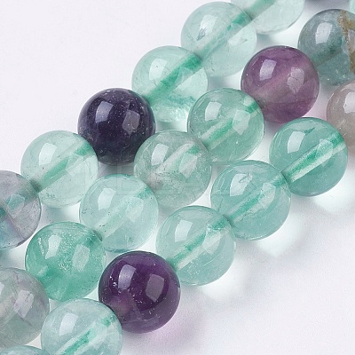 Natural Fluorite Beads Strands X-G-E468-F01-6mm-1