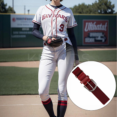 1Pc Imitation Leather & Polyester Elastic Softball Belts AJEW-CL0001-37B-1