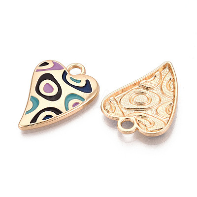 Rack Plating Alloy Enamel Pendants PALLOY-T091-15D-1