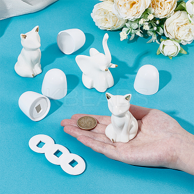Round Plastic Push-On Toilet Bowl Bolt Caps Covers with Extra Washers and Ceramics Display Decorations AJEW-NB0008-28-1