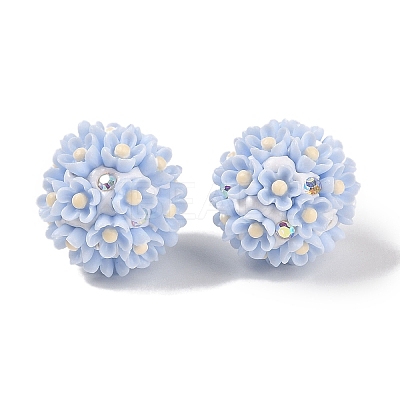 Handmade Polymer Clay Rhinestone Beads CLAY-H003-03B-1