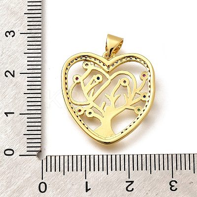 Rack Plating Brass Micro Pave Cubic Zirconia Pendants KK-L226-051G-05-1