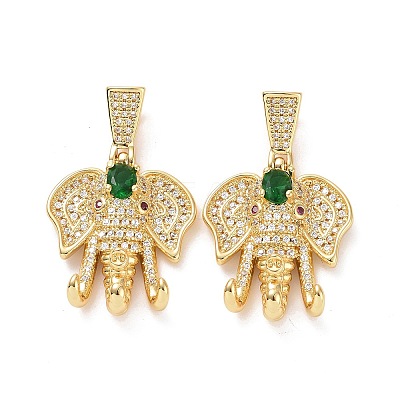 Brass Micro Pave Cubic Zirconia Pendants ZIRC-F134-27G-03-1