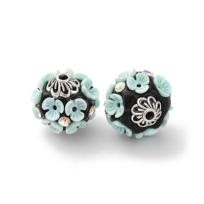 Handmade Resin Indonesia Round Beads IPDL-P005-24AS-03-1