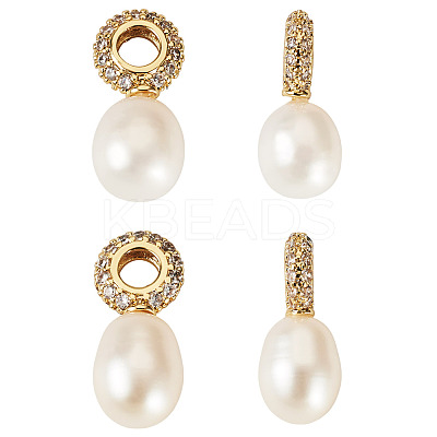 4Pcs Natural Cultured Freshwater Pearl Pendants PALLOY-TAC0178-1
