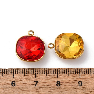 Ion Plating(IP) 304 Stainless Steel Rhinestone Pendants STAS-B090-01G-1