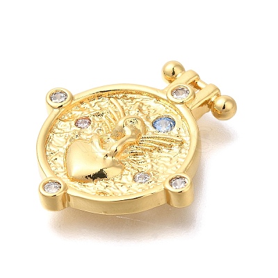 Brass Micro Pave Cubic Zirconia Pendants KK-H507-01G-1