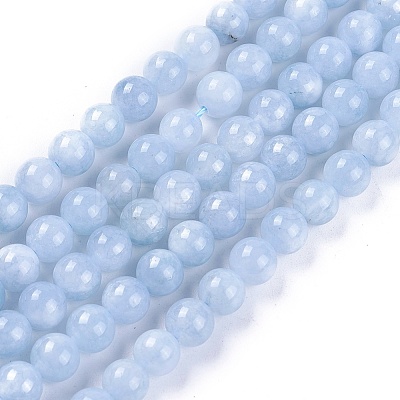 Natural White Jade Beads Strands G-L500-01-6mm-1