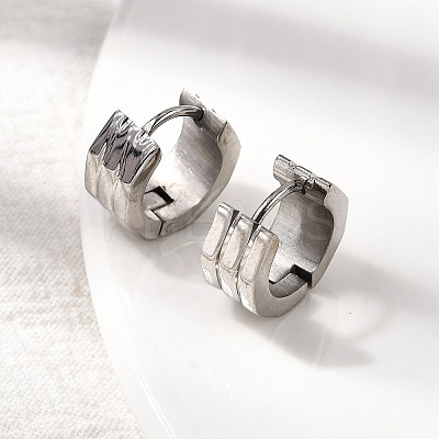 304 Stainless Steel Hoop Earrings EJEW-L302-01P-1