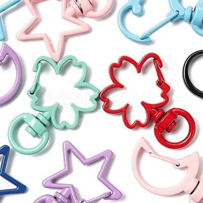 40Pcs 4 Style Spray Painted Alloy Swivel Snap Hooks Clasps FIND-LS0001-52-1
