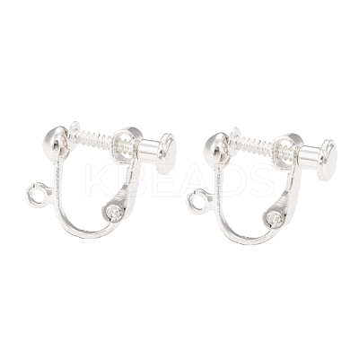 Brass Screw On Clip-on Earring Findings X-KK-L164-01S-1